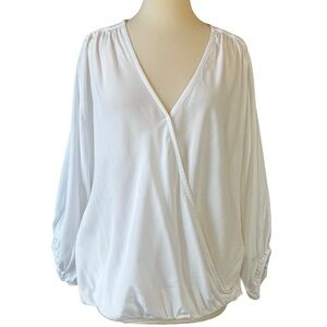 Versona Ivory Cross Front Blouse